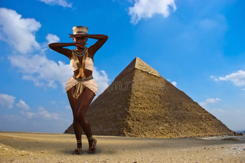 Dancing Nubian Princess, Egypt, Pyramid.