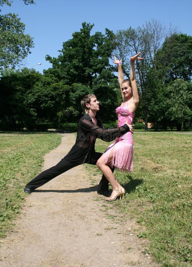 Dancing in a park