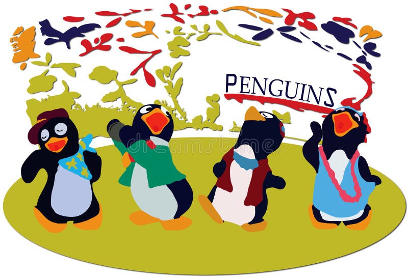 dancing penguins clipart