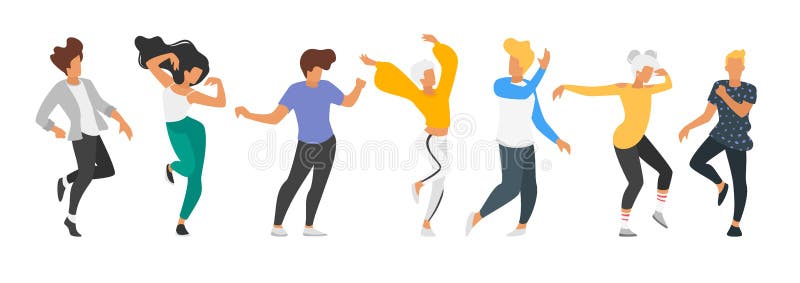 Dancing people silhouette stock vector. Illustration of caucasian ...