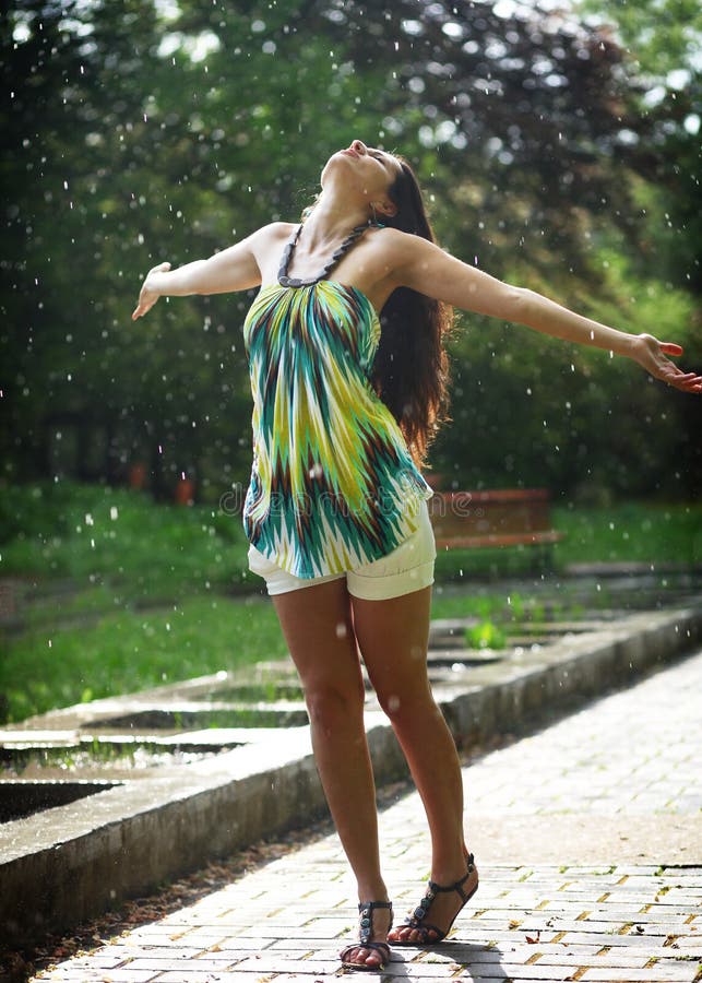 Dancing in the rain royalty free stock images Dancing in the rain royalty free stock images