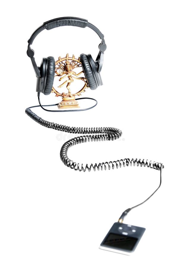 Dancing Shiva in head phones with mp3 player