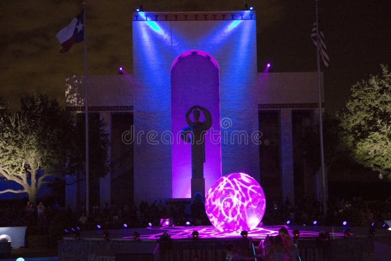 Dancing show at Dallas Fair Park night