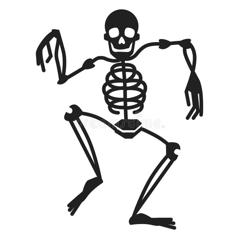 Dancing skeleton icon, simple style. 