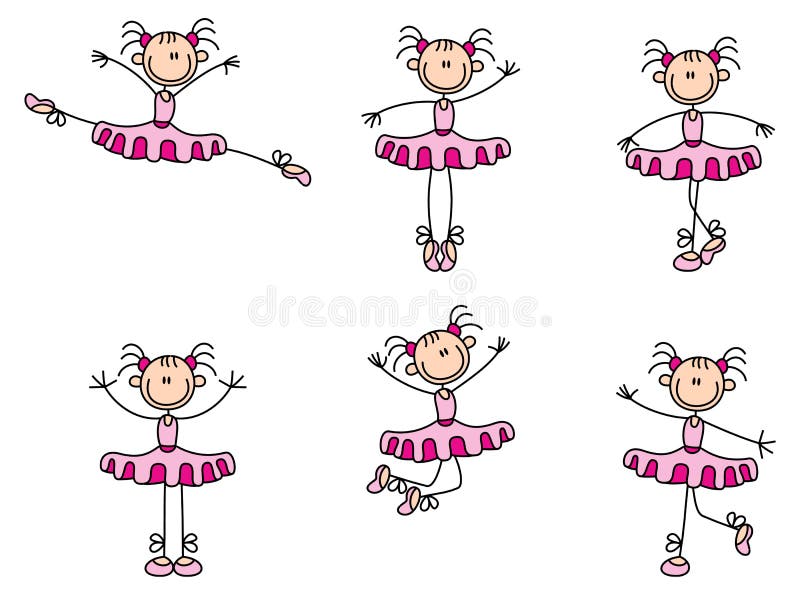 Dancing stick woman royalty free illustration
