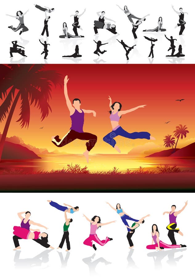 80s Years Woman Girl in Aerobics Outfit Doing Workout Shaping Stock Vector  - Illustration of background, dancer: 137828673