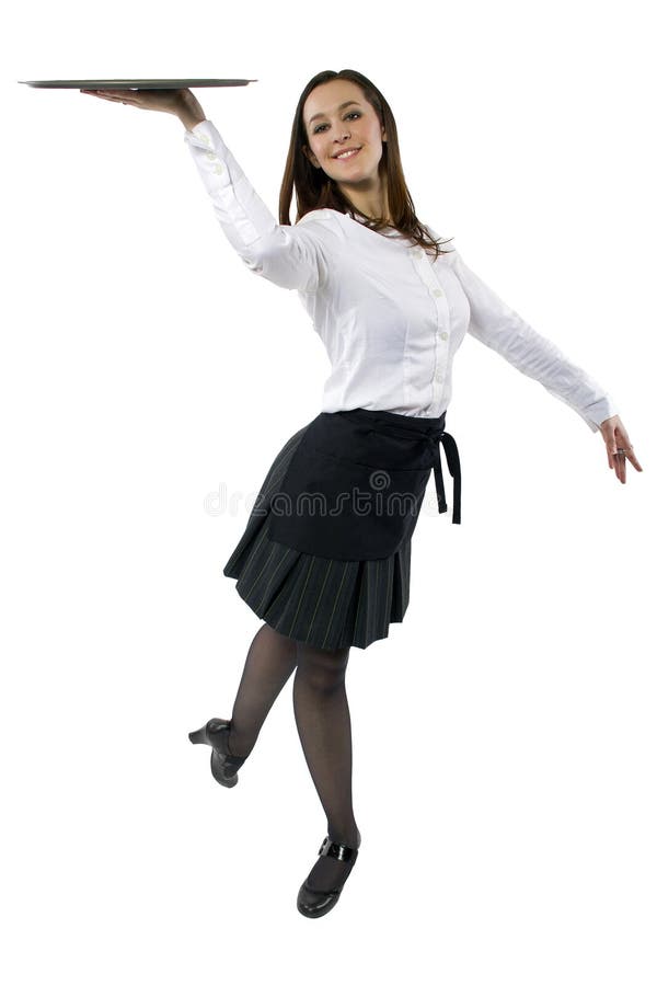 røre ved salat fordomme Dancing Waitress stock image. Image of ballet, brunette - 40065525