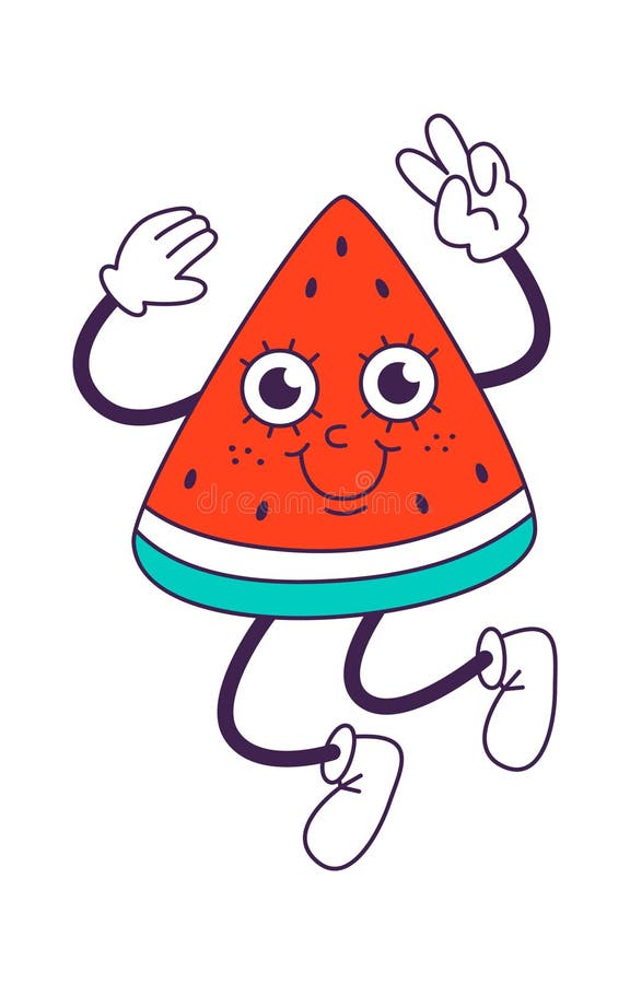 Dancing Watermelon Character Stock Vector Illustration of healthy