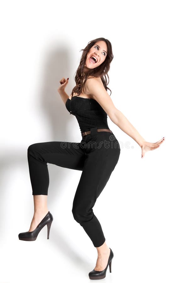 Dancing Woman with Smile Face Stock Photo Image of disco, adult 22796906