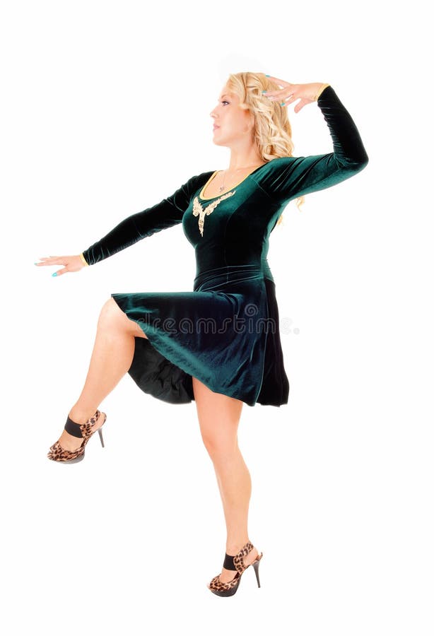 Dancing young woman.