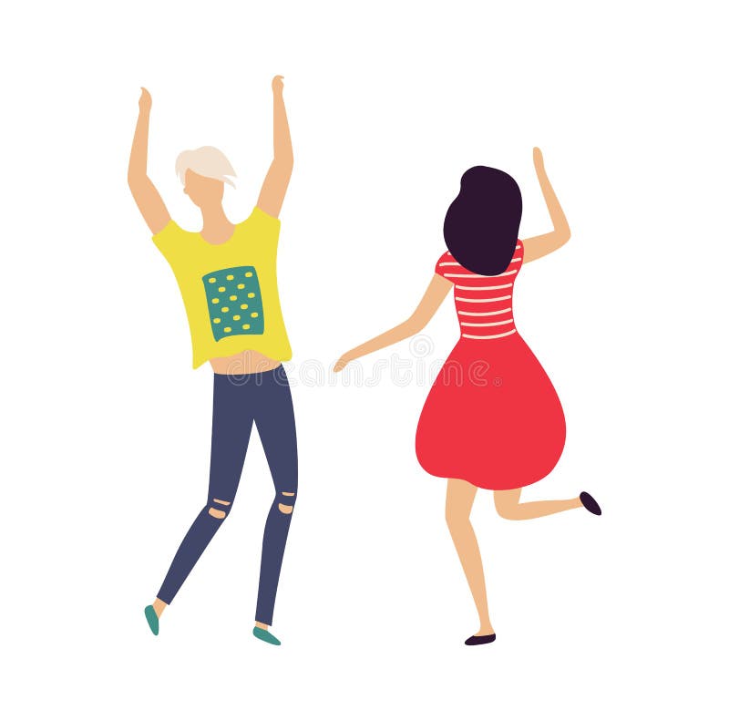 Dancingowi ludzie odizolowywaj?cy na bielu Wektorowa kresk?wka royalty ilustracja Dancingowi ludzie odizolowywaj?cy na bielu Wektorowa kresk?wka royalty ilustracja