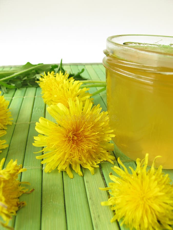 Edible Dandelions and Dandelion Jam Stock Photo Image of flora