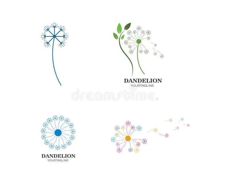 photo Diente De Leon Logo Vector dandelion flower logo icon stock vector