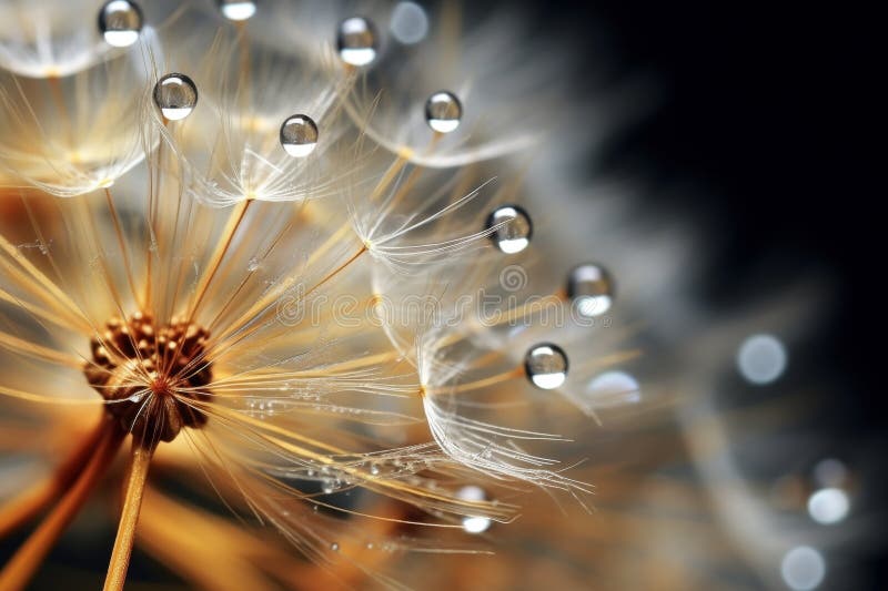 Dandelion flower macro with bokeh stock photography
