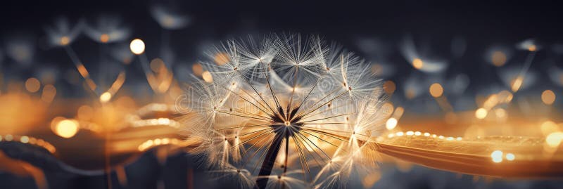 Dandelion flower macro with bokeh stock images