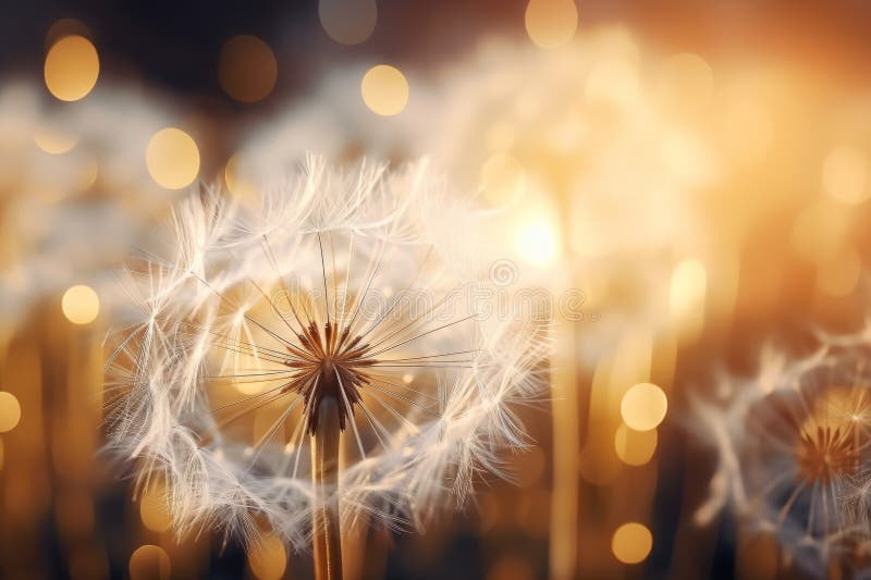 Dandelion flower macro with bokeh royalty free stock images
