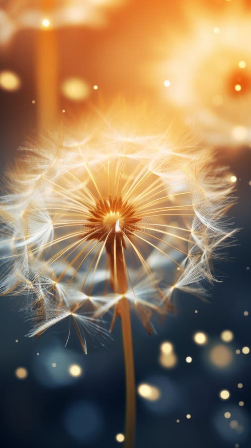 Dandelion flower macro with bokeh stock photography