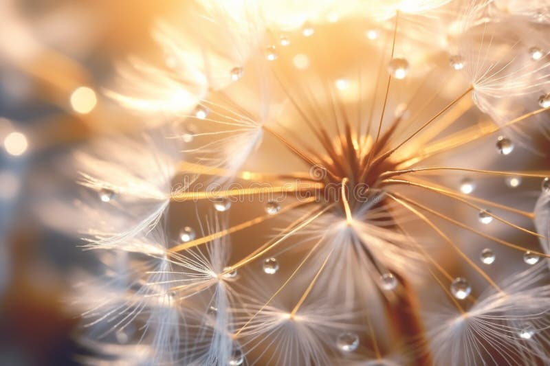Dandelion flower macro with bokeh stock photos