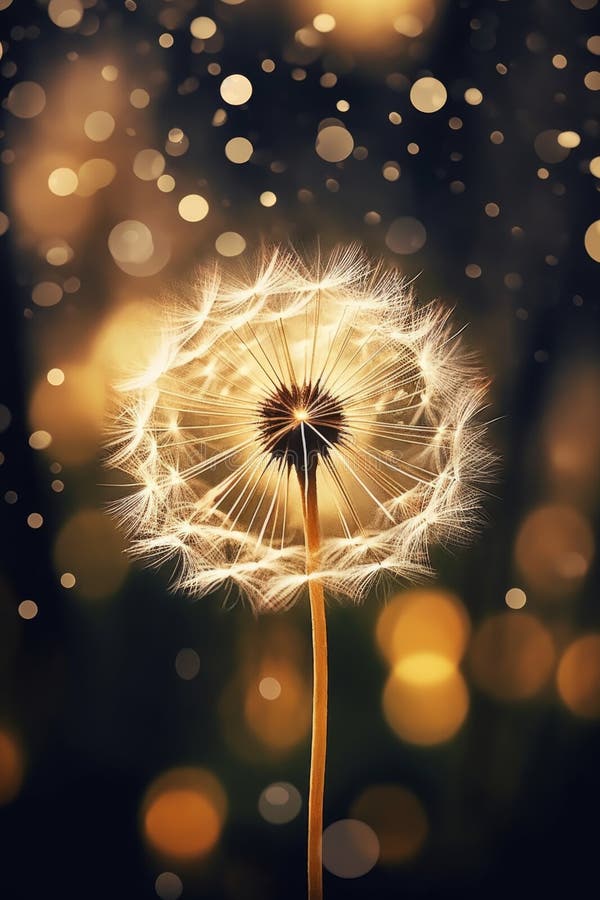Dandelion flower macro with bokeh royalty free stock photography