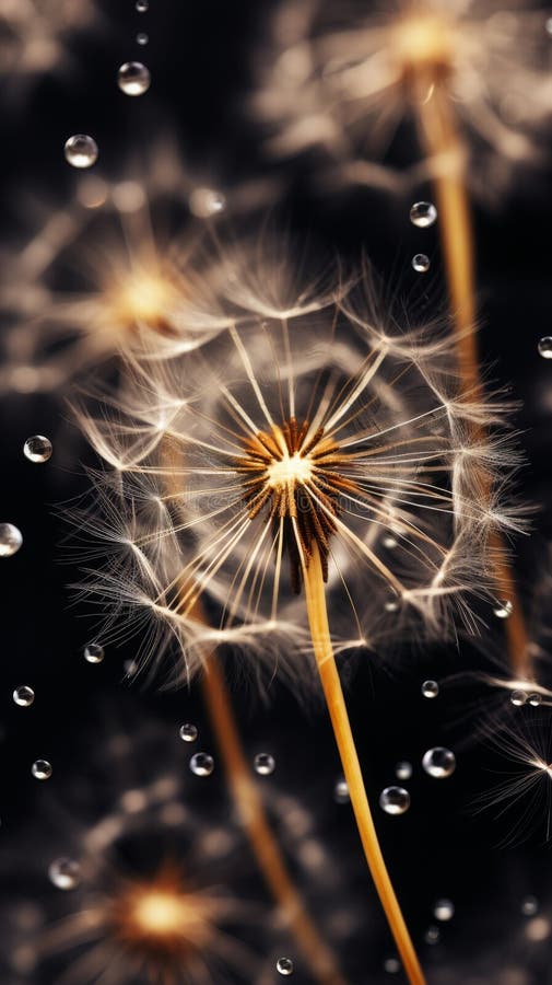 Dandelion flower macro with bokeh stock images