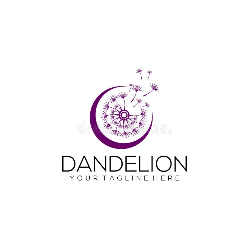 Dandelion logo concept vector geïsoleerd op witte achtergrond stock illustratie