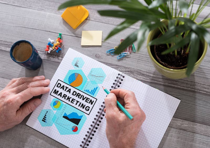 Dane jadący marketingowy pojęcie na notepad obraz stock Dane jadący marketingowy pojęcie na notepad obraz stock