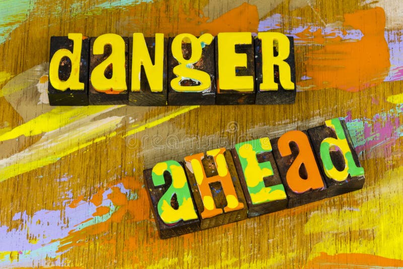 Danger Ahead Sign on White Paper Stock Photo Image of cautious