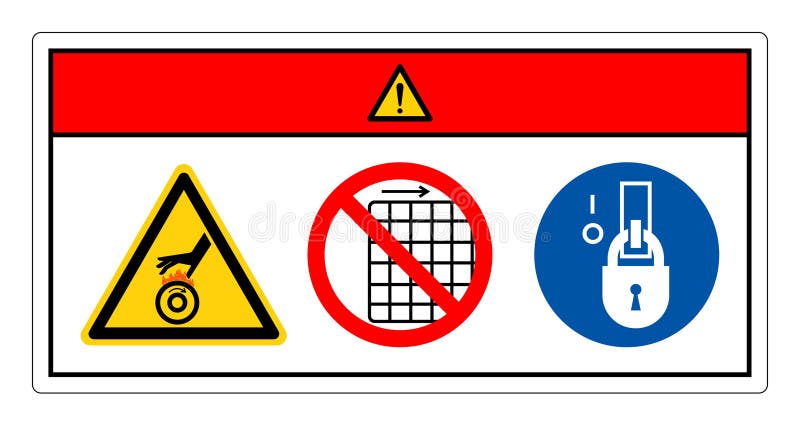 Danger Burn Hazard Hot Rollers Do Not Remove Guard Symbol Sign, Vector Illustration, Isolate On White Background Label. EPS10 vector illustration