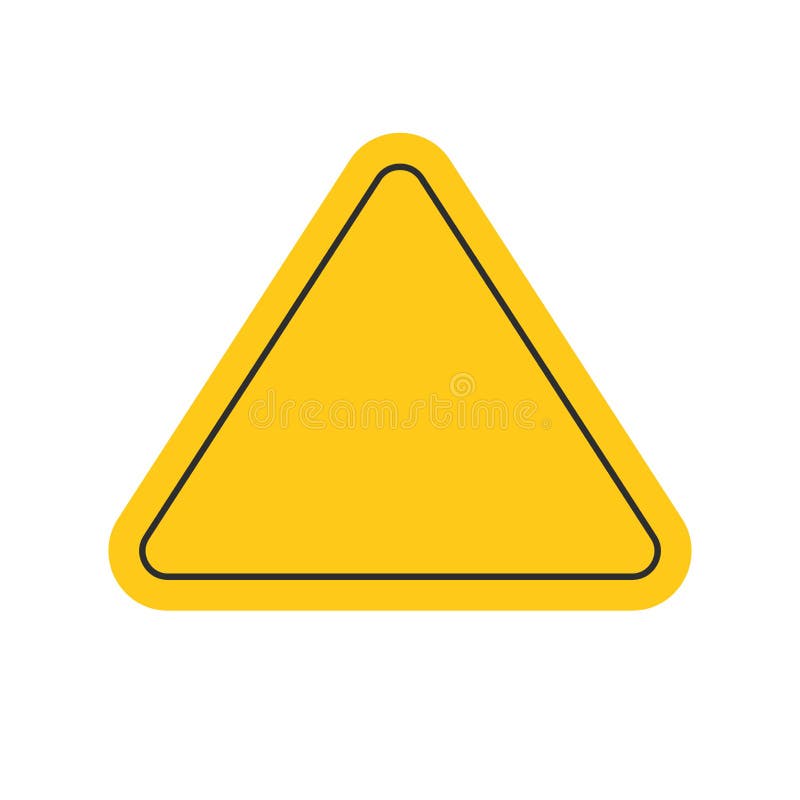 Danger Or Caution Risk Triangle Road Sign Yellow Color Or Warning