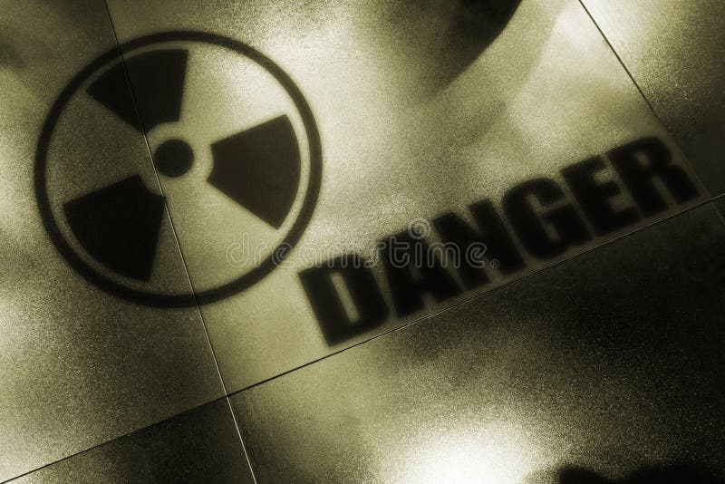 Shadows of nuclear danger. Symbol of radiation. Shadows of nuclear danger. Symbol of radiation.