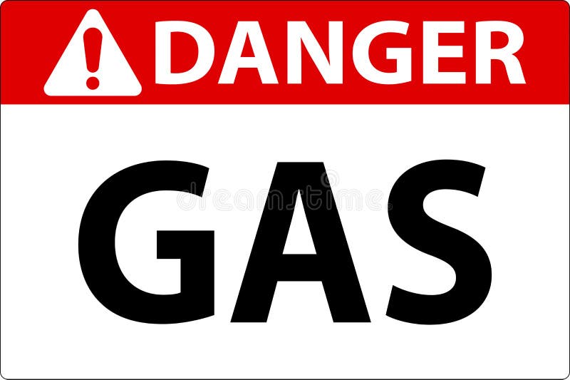 Danger Flammable Sign GAS on White Background Stock Vector Illustration of alert, irritant