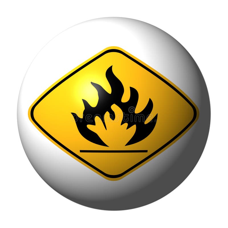 Danger flammable sign sphere royalty free illustration