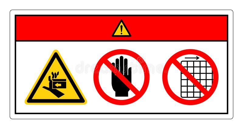 Danger Hand Crush Force Right Do Not Touch and Do Not Remove Guard Symbol Sign, Vector Illustration, Isolate On White Background royalty free illustration