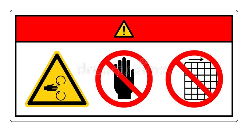 Danger Hand Crush Of Rotating Hazard Do Not Touch and Do Not Remove Guard Symbol Sign, Vector Illustration, Isolate On White vector illustration