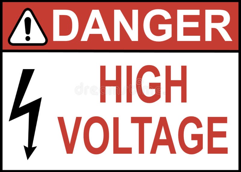 High Voltage Sign for Electrical Safety Stock Illustration