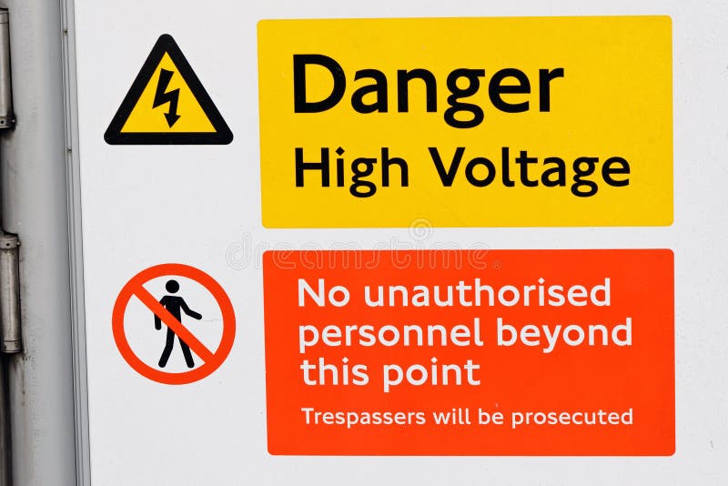 Danger High Voltage Label sign royalty free stock image