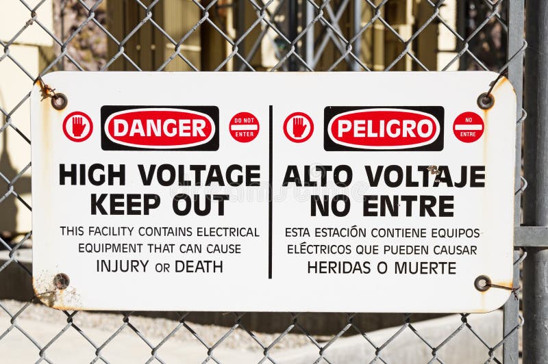 Danger High Voltage Sign stock photography