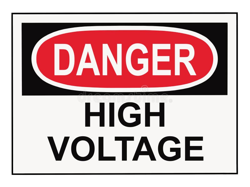 Danger High Voltage Warning Sign royalty free stock photo