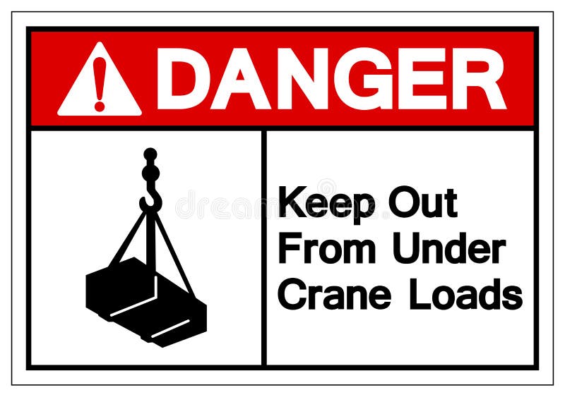 Danger Keep Out From Under Crane Loads Symbol Sign, Vector Illustration, Isolate On White Background Label. EPS10 royalty free illustration