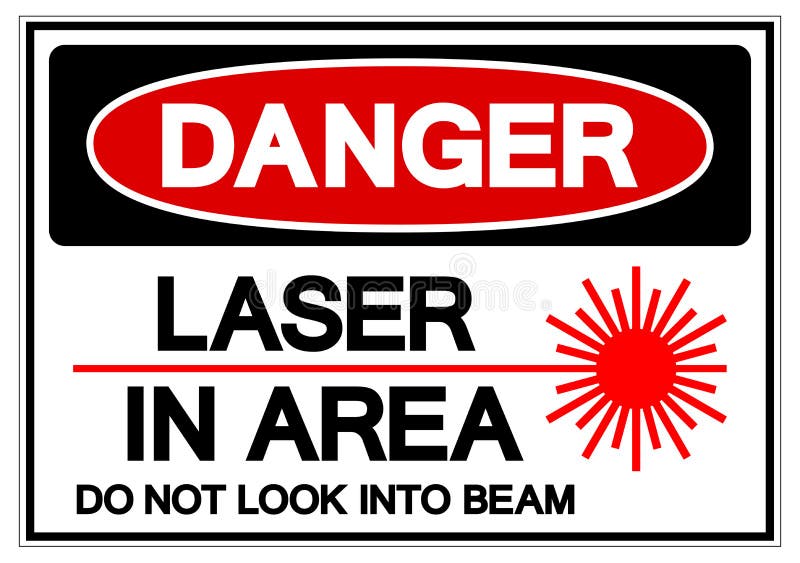 Danger Laser In Area Do Not Look Into Beam Symbol Sign, Vector Illustration, Isolate On White Background Label. EPS10 royalty free illustration