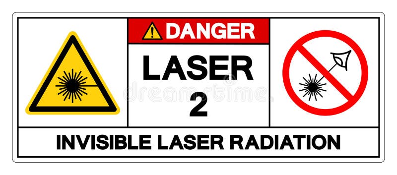 Danger Laser 2 Invisible Laser Radiation Symbol Sign ,Vector Illustration, Isolate On White Background Label. EPS10 stock illustration