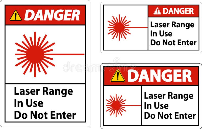 Danger Laser Range In Use Do Not Enter Sign royalty free illustration