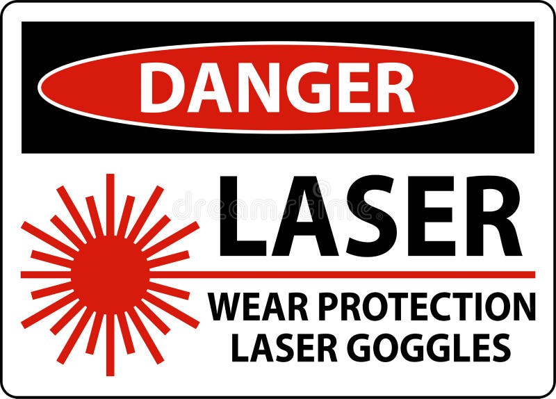 Danger Laser Operating Protect Eyes and Skin from Beam Sign Stock