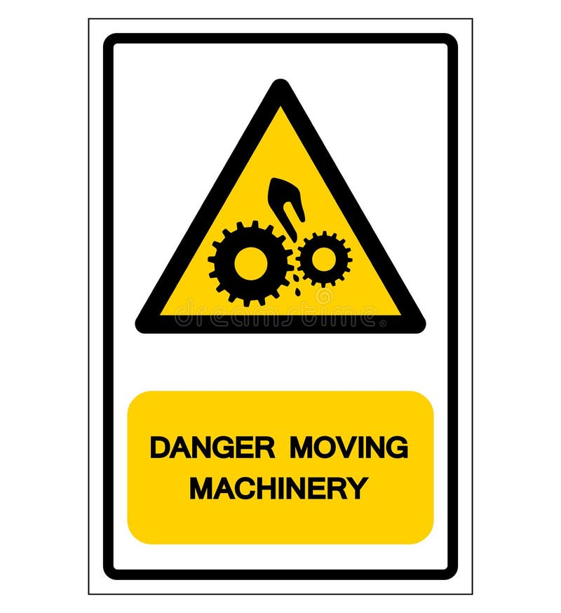 DANGER Moving Machinery A4 200mm x 300mm Self Adhesive Sticker 