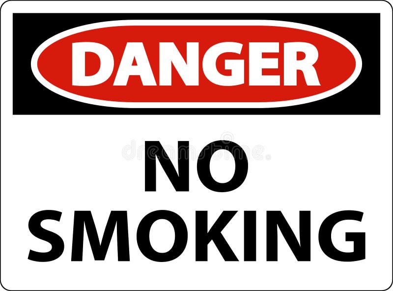 Danger No Smoking Symbol Sign on White Background Stock Vector