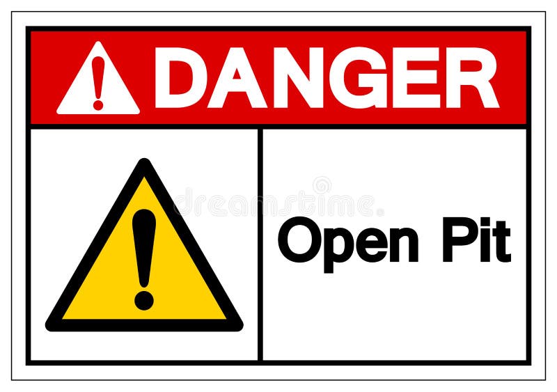 Danger Open Pit Symbol Sign, Vector Illustration, Isolate On White Background Label. EPS10 royalty free illustration