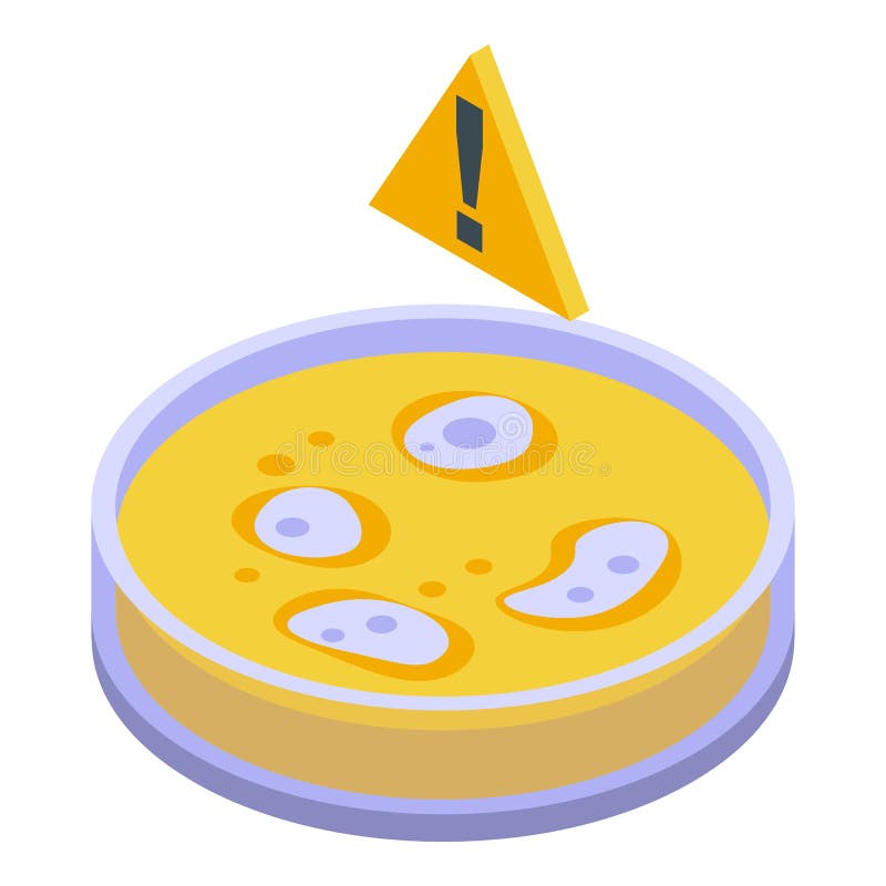 Danger petri dish icon, isometric style stock illustration