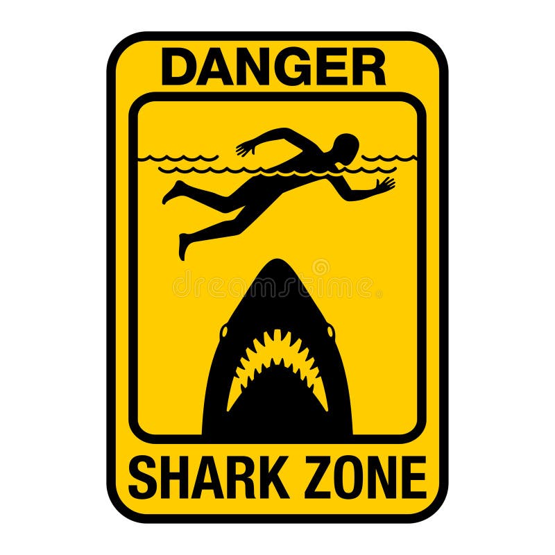 Danger - Shark Zone Sign As Popular Horror Poster Stock Vector ...