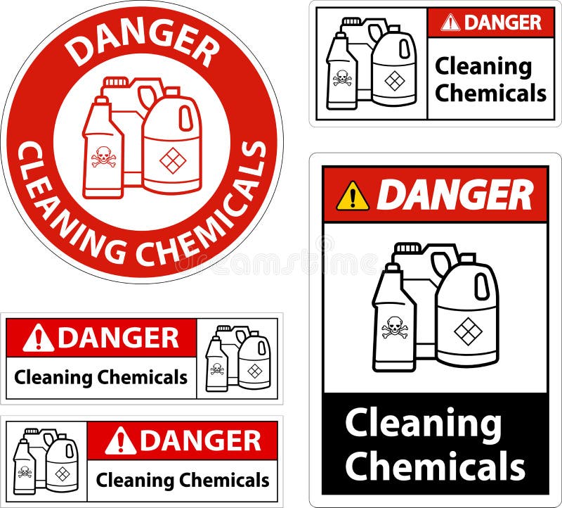 Danger Cleaning Chemicals Symbol Sign ,Vector Illustration, Isolate on