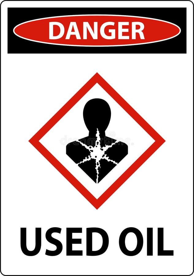 Danger Used Oil Sign on White Background Stock Vector Illustration of